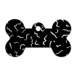 Scribbles Lines Painting Dog Tag Bone (Two Sides) Back