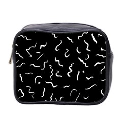 Scribbles Lines Painting Mini Toiletries Bag (two Sides)