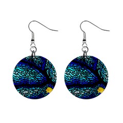 Sea Coral Stained Glass Mini Button Earrings