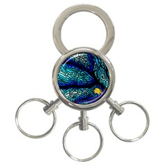 Sea Coral Stained Glass 3-ring Key Chain by HermanTelo