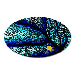 Sea Coral Stained Glass Oval Magnet by HermanTelo