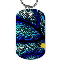 Sea Coral Stained Glass Dog Tag (one Side)