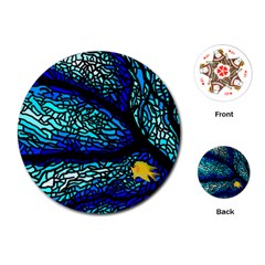 Sea Coral Stained Glass Playing Cards (round) by HermanTelo