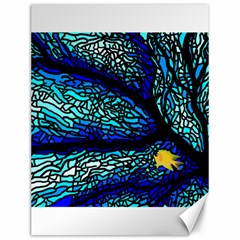 Sea Coral Stained Glass Canvas 12  X 16  by HermanTelo