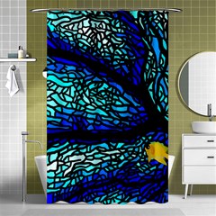 Sea Coral Stained Glass Shower Curtain 48  X 72  (small) 