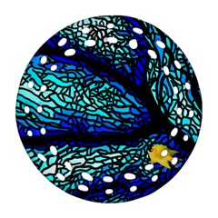 Sea Coral Stained Glass Ornament (round Filigree) by HermanTelo