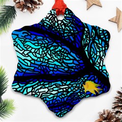 Sea Coral Stained Glass Ornament (snowflake) by HermanTelo