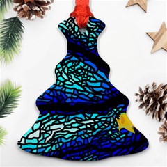 Sea Coral Stained Glass Christmas Tree Ornament (two Sides)