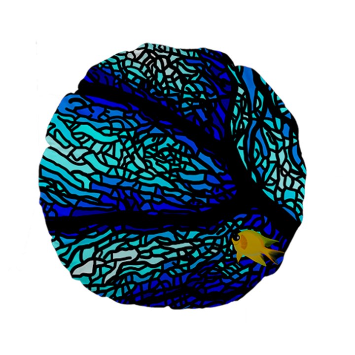 Sea Coral Stained Glass Standard 15  Premium Round Cushions