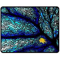 Sea Coral Stained Glass Double Sided Fleece Blanket (medium)  by HermanTelo