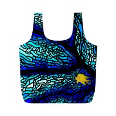 Sea Coral Stained Glass Full Print Recycle Bag (m)