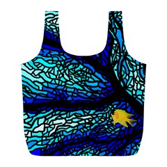 Sea Coral Stained Glass Full Print Recycle Bag (l)