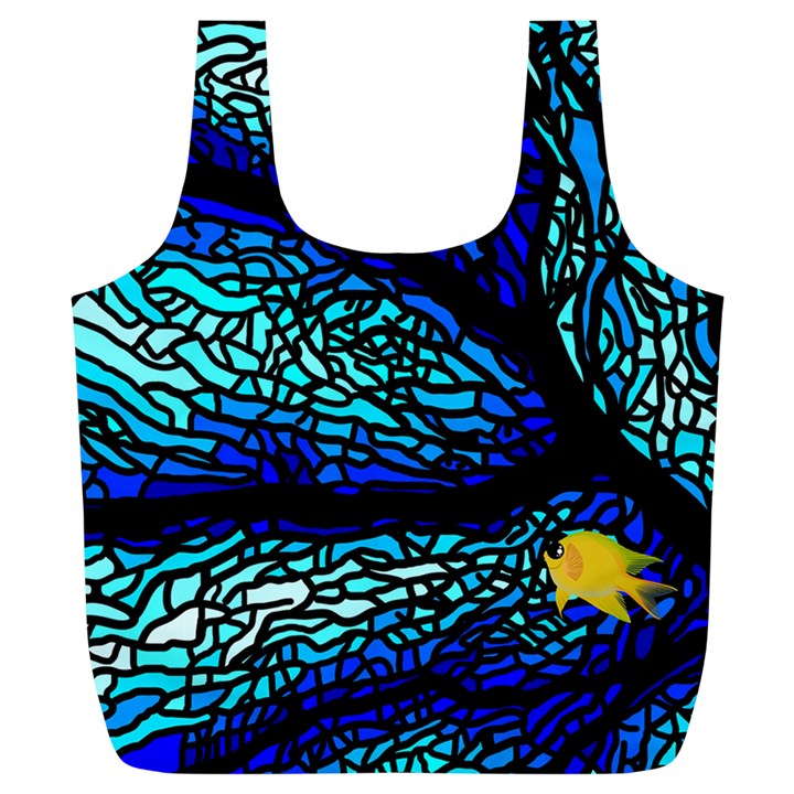 Sea Coral Stained Glass Full Print Recycle Bag (XL)