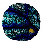 Sea Coral Stained Glass Large 18  Premium Flano Round Cushions Front