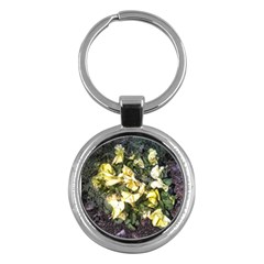 April Pansies Key Chain (round) by Riverwoman