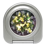 April Pansies Travel Alarm Clock Front