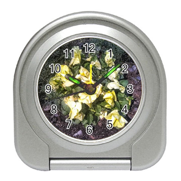 April Pansies Travel Alarm Clock