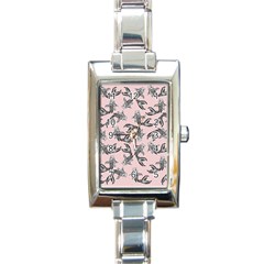 Koi Fish Pattern Rectangle Italian Charm Watch by Valentinaart