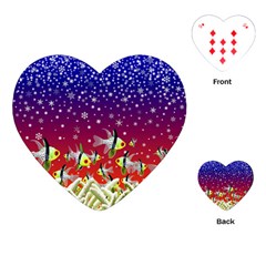 Sea Snow Christmas Coral Fish Playing Cards (heart)