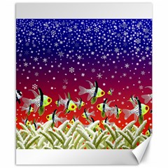 Sea Snow Christmas Coral Fish Canvas 8  X 10  by HermanTelo