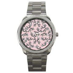 Koi Fish Pattern Sport Metal Watch by Valentinaart