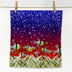 Sea Snow Christmas Coral Fish Face Towel by HermanTelo