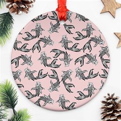 Koi Fish Pattern Round Ornament (two Sides) by Valentinaart