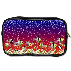 Sea Snow Christmas Coral Fish Toiletries Bag (two Sides) by HermanTelo