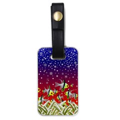 Sea Snow Christmas Coral Fish Luggage Tag (one Side) by HermanTelo