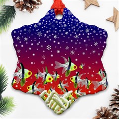 Sea Snow Christmas Coral Fish Ornament (snowflake)