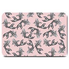 Koi Fish Pattern Large Doormat  by Valentinaart