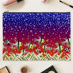 Sea Snow Christmas Coral Fish Cosmetic Bag (xxxl) by HermanTelo