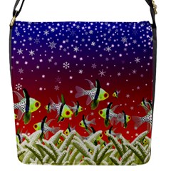 Sea Snow Christmas Coral Fish Flap Closure Messenger Bag (s) by HermanTelo