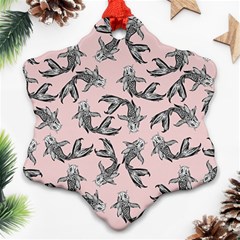 Koi Fish Pattern Snowflake Ornament (two Sides) by Valentinaart