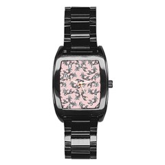 Koi Fish Pattern Stainless Steel Barrel Watch by Valentinaart