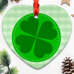 Shamrock Luck Day Heart Ornament (two Sides) by HermanTelo