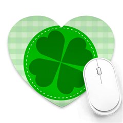 Shamrock Luck Day Heart Mousepads