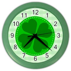 Shamrock Luck Day Color Wall Clock