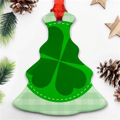 Shamrock Luck Day Christmas Tree Ornament (two Sides) by HermanTelo