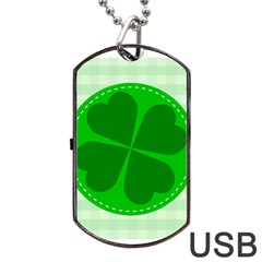 Shamrock Luck Day Dog Tag Usb Flash (two Sides) by HermanTelo