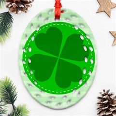 Shamrock Luck Day Ornament (oval Filigree) by HermanTelo