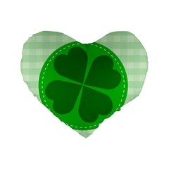 Shamrock Luck Day Standard 16  Premium Heart Shape Cushions