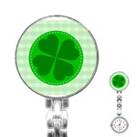 Shamrock Luck Day Stainless Steel Nurses Watch Front