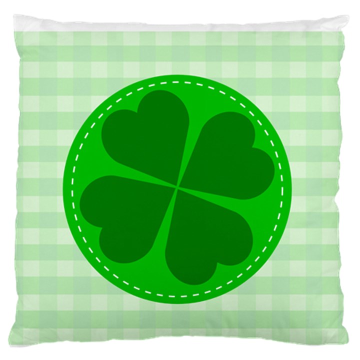 Shamrock Luck Day Large Flano Cushion Case (One Side)