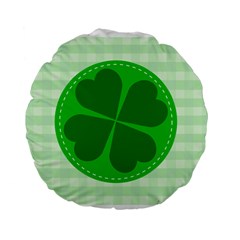 Shamrock Luck Day Standard 15  Premium Flano Round Cushions