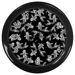 Koi Fish Pattern Wall Clock (black) by Valentinaart