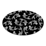 Koi Fish Pattern Oval Magnet Front