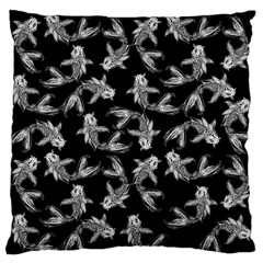 Koi Fish Pattern Large Flano Cushion Case (one Side) by Valentinaart