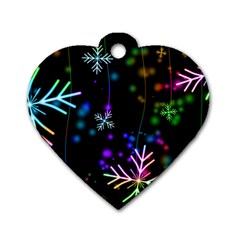 Snowflakes Dog Tag Heart (two Sides)