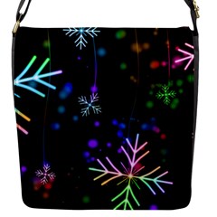 Snowflakes Flap Closure Messenger Bag (s) by HermanTelo